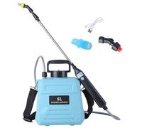 Spruzzatore elettrico, impianto di spruzzatore da giardino estendibile con 2 ugelli ＆ serbatoio dell'acqua da 5 litri, bacchetta di annaffiatoio sparayer a batteria per erbacce da giardino piante, po