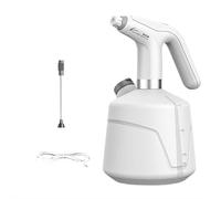 Spruzzatore elettrico per impianti elettrici, spruzzatore elettrico da 2 litri con batteria da 1300 mAh e serbatoio dell'acqua trasparente, ugello regolabile compatibile con bottiglie standard (bianco