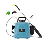 Spruzzatore elettrico per prato, con tracolla, bacchette retrattili per il bagno degli animali domestici, 8 l, blu