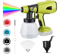 Spruzzatore elettrico senza fili, con 4 ugelli | Compatibile con batteria Ryobi da 18 V, contenitore da 1000 ml per pittura, mobili, pareti di casa, soffitti