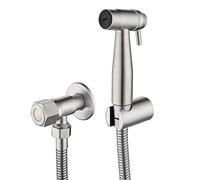 Spruzzatore for bidet con acqua fredda singola Nichel spazzolato Lavasciuga portatile for pannolini for doccia Set di spruzzatori for doccette for montaggio a parete a pressione attacco for