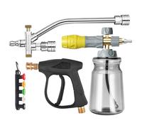 Spruzzatore giornaliero in schiuma per idropulitrici, connettore terminale con 2 in 1, 5 ugelli e bottiglia in PET da 1 l, 4000 PSI, struttura in alluminio, ideale per auto, superfici