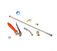 Spruzzatore in acciaio inox da 111 cm, con connettori a punta in ottone e valvola di chiusura integrata, ugello regolabile, accoppiatore rapido per irrigazione agricola da giardino