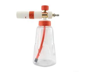 Spruzzatore in schiuma ad alta pressione per detergente per lavaggio auto a scatto con rotazione a 360 gradi e spray multi modalità per dettagli del veicolo 1 l (arancione-bianco)