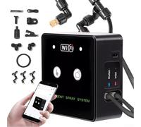 Spruzzatore intelligente per terrario rotante a 360° con telecomando mobile con timer, copertura completa, pompa autoadescante compatta, ugelli multipli, spray regolabile per rettili della foresta