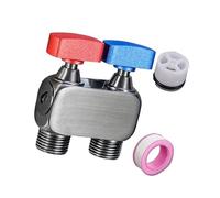 Spruzzatore manuale in ottone a doppia uscita per igiene bagno Cura degli animali domestici e lavanderia Valvole filettate con struttura a tenuta stagna Valvole doccia in lega di ottone