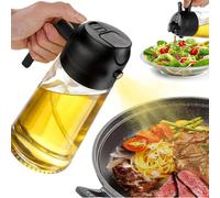 ✅Spruzzatore Olio 2in1 Dosatore di Olio 470ml Bottiglia di Olio d'Oliva in Vetro