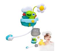 Spruzzatore Per Bagnetto Bebè | Doccetta per Bambini 1-3 Anni,Dinosauro Galleggiante Educativo Spruzzatore con Generatore Bolle per Lavandino Piscina Interno Esterno Giardino