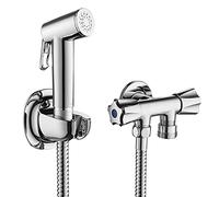 Spruzzatore per bidet a mano per WC, rubinetto singolo in ottone per bidet freddo, montaggio a parete, kit bidet in finitura cromata, attacco bidet per personale Hyg,