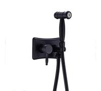 Spruzzatore per bidet con acqua fredda e calda, in ottone, portatile, per doccia, doccia, bidet, rubinetto per l'igiene personale, bagno per animali domestici, oro spazzolato (nero)