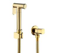 Spruzzatore per bidet per WC, spruzzatore per WC portatile in ottone dorato, kit per bidet per l'igiene personale, pannolino per bambini, set rubinetto per bidet, attacco per bidet con tubo flessibil