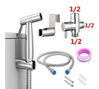 Spruzzatore per bidet portatile da 1/2 pollice per WC, rubinetto a pressione regolabile, set per pannolini