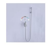 Spruzzatore per bidet termostatico con acqua calda e fredda, in ottone cromato, portatile, per lavare i pannolini, set di spruzzatori per doccia, rubinetto per bidet, doccia a parete, per il bagno
