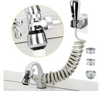 Spruzzatore per lavello da cucina, testa di ricambio per rubinetto con tubo di rinculo da 200,7 cm e supporto, aeratore e valvola deviatrice per rubinetto a risparmio idrico, set di attacco per