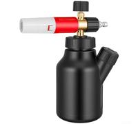 Spruzzatore per schiuma da 1 l, compatibile con idropulitrice standard, porte a connessione rapida, per pulizia della schiuma per giardino e recinzione (bianco rosso)