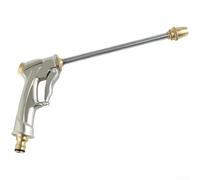 Spruzzatore per tubo da giardino in ottone con ugello in metallo con modelli di spruzzo regolabili per giardinaggio, lavaggio auto e pulizia patio (rapina a bocca lunga)