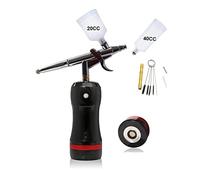 Spruzzatore per vernice, Airbrush di facile utilizzo con compressore portatile 25psi Pressione Art Design Nail Paint Foundation Makeup Model Tattoo Barber Salon Tool(Part D Black)