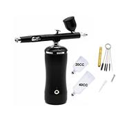 Spruzzatore per vernice, Auto Start and Stop Airbrush Scale Modelli Beauty Salon Piston Air Compressor Cookies Tatuaggio temporaneo Tatuaggio senza sole Abbronzatura Automotive(Item D Black)