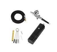 Spruzzatore per vernice, Kit aerografo ricaricabile con tipo di gravità pistola a spruzzo for modello Art Model Body Paint Artist Makeup Nail Tattoo Tools(TM80S Black E)