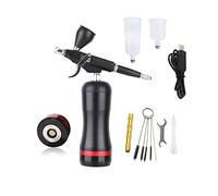 Spruzzatore per vernice, Kit compressore aerografo cordless alto PSI Dual Action Spray for Art Model Body Paint Artist Makeup Nail Tattoos Tools(Part7)