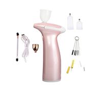 Spruzzatore per vernice, Nail Art Foundation Make Up Airbrush Compressor Kit Modello Vernice Tatuaggio Minerale Cassaforte Safe Travel Beauty Cura Black Ice Brush Pompa Pompa Air(Part C Pink)