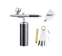 Spruzzatore per vernice, Smart Air Brush Compressor Kit Silenzioso Personale Cordless Magic Gravity Pens Airbrush Tan Master Craft Art Design strumento pneumatico(Part C Black)