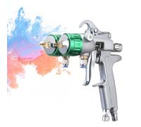 Spruzzatore pneumatico a doppia testa con doppio ugello e design ad alimentazione a pressione per finiture lisce su progetti meccanici ed elettronici