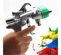 Spruzzatore pneumatico a doppia testa, pistola a spruzzo con alimentazione a pressione, ugello da 1,3 mm, consumo d'aria 8-12 CFM, pistola per verniciatura ad aria per uso industriale