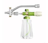 Spruzzatore portatile da 1000 ml con doppio connettore per idropulitrici, consente un rapido passaggio tra lancia schiuma e spray d'acqua per attività di pulizia auto e casa (con ugello)