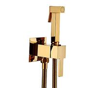 Spruzzatore portatile for bidet for WC in ottone for pannolini for in for acqua calda for a parete con tubo flessibile for doccia da 59 pollici Kit for la pulizia del bagno,Oro rosa(Gold)