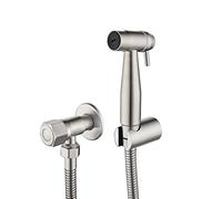 Spruzzatore portatile for bidet for WC, spruzzatore for for pannolini di stoffa Attacco for con tubo flessibile, for doccia in nichel spazzolato in acciaio inossidabile, montaggio a parete
