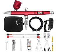 Spruzzatore Vernice, Airbrush Dual-Action con mini batteria Kit compressore aria cordless 0.3mm Pennello for la pistola a spruzzo Pistola for la vernice for unghie for il trucco(NCT-SLC-B-S3,US plug)