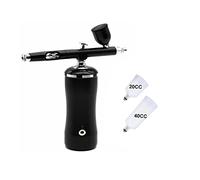 Spruzzatore Vernice, Compressore Airbrush Completo multi-funzionale Portatile Portable Personal Oxygen Spray Gun Auto Start and Stop Funzione Hobby Cosmetici(Part C Black)
