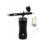 Spruzzatore Vernice, Compressore Airbrush Completo multi-funzionale Portatile Portable Personal Oxygen Spray Gun Auto Start and Stop Funzione Hobby Cosmetici(Part B Black)