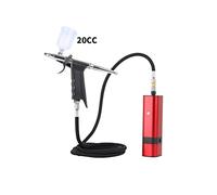 Spruzzatore Vernice, Kit aerografo cordless con gravità Trigger Tipo Pistola a spruzzo for modello Art Model Body Paint Artista Makeup Nail Tattoo Tools(TM80S Red H)