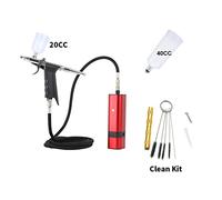 Spruzzatore Vernice, Kit aerografo cordless con gravità Trigger Tipo Pistola a spruzzo for modello Art Model Body Paint Artista Makeup Nail Tattoo Tools(TM80S Red L)