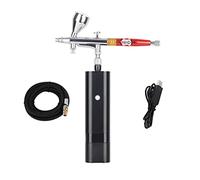 Spruzzatore Vernice, Kit aerografo portatile Dual Action ad alta pressione con tubo flessibile for la pittura tatuaggio torta decorazione modello make-up for make-up barbiere carspray(TM80S Black D)