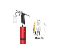 Spruzzatore Vernice, Kit aerografo ricaricabile con tipo di trigger di sifone Pistola a spruzzo for modello Art Model Body Paint Artist Makeup Natogge Tattoo Tools(TM80S Red C)