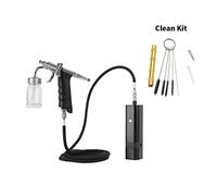Spruzzatore Vernice, Kit di aerografo portatile con tipo di trigger di sifone Pistola a spruzzo for modello Art Model Body Paint Artist Trucco for unghie Tatuaggi Torta(TM80S Black G)