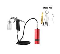 Spruzzatore Vernice, Kit di aerografo senza fili con tipo di trigger sifone Pistola a spruzzo for modello Art Model Body Paint Artist Makeup Nail Tattoo Tools(TM80S Red H)