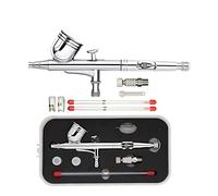 Spruzzatore Vernice, Pistola a spruzzo a doppia azione 0.2/0.3/0.5mm 9CC / 7CC GRAVITY Kit di alimentazione aerografo con accoppiatore rapido for Art Craft Model Body Nail Paint(NCT-130T)