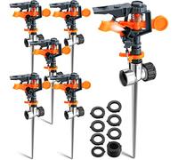 Spruzzatori a impulso con punta in metallo, spruzzatore a impatto rotante regolabile con ampia copertura, per giardino e giardino, sistema di irrigazione fuori terra (6)