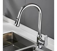 spruzzatori Estraibili, beccuccio Singolo Foro tizio per lavello rubinetti della Cucina Girevole a 360 Gradi, Rubinetto dell'Acqua Calda e Fredda Mista, Cromo