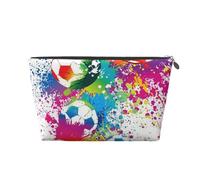 Spruzzi colorati su tutto il calcio, Borsa da toilette Borsa per trucco Borsa per cosmetici Borsa da toilette da viaggio portatile