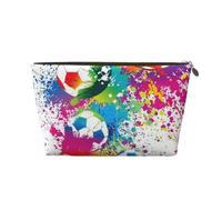 Spruzzi colorati su tutto il calcio, Borsa per il trucco Borsa per cosmetici Borsa da toilette da viaggio portatile Borsa da toilette