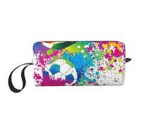 Spruzzi colorati su tutto il calcio, Borsa per il trucco Borsa per cosmetici Borsa da toilette da viaggio portatile Borsa per trucco Organizer