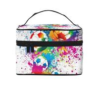 Spruzzi colorati su tutto il calcio, Borsa per il trucco Borsa per cosmetici Borsa da viaggio portatile da viaggio Astuccio per matite