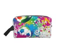 Spruzzi colorati su tutto il calcio, Borsa per il trucco Borsa per cosmetici Borsa da viaggio portatile da viaggio Borsa per trucco Organizer