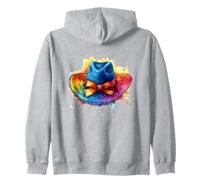Spruzzi di Vernice Arcobaleno con Cappello ad Acquerello Vibrante Felpa con Cappuccio