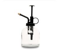 Spruzzino in Vetro per Piante da Interno, Trasparente e Nero, 300 ml